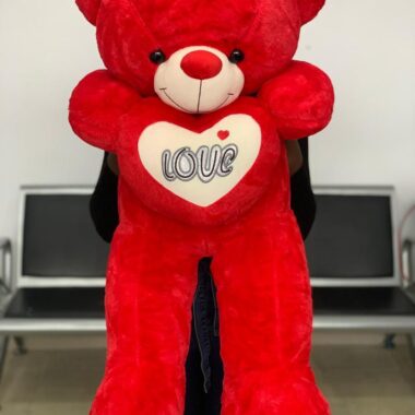Red Teddy 100cm, teddy bear gift by Lovebug Florist Lagos