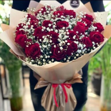 Classic Romance, Red, luxury red rose arrangement by Lovebug Florist Lagos