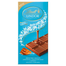 Lindt LINDOR Milk Salted Caramel Bar 100g, chocolate gift by Lovebug Florist Lagos