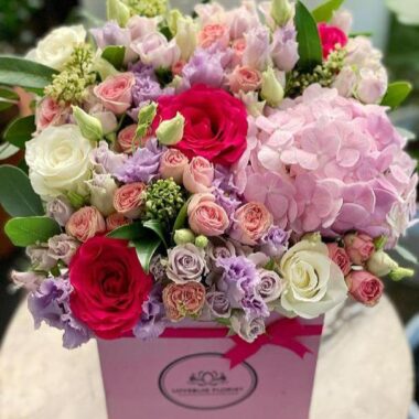 Crimson Majesty, boxed flowers by Lovebug Florist Lagos