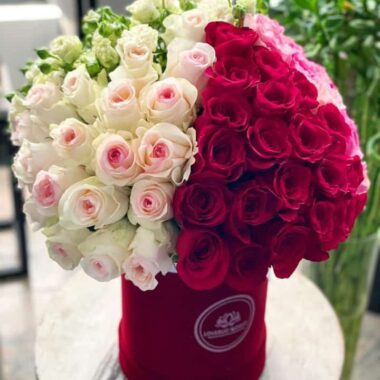 Golden Opulence, boxed flowers by Lovebug Florist Lagos