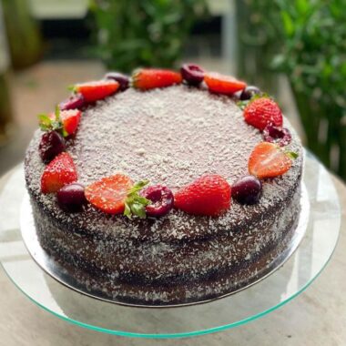 Midnight Cocoa, plant based cake by Lovebug Florist Lagos