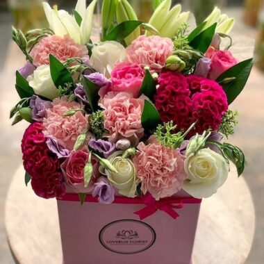 Ivory Monarch, boxed flowers by Lovebug Florist Lagos