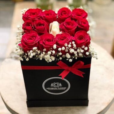 Pearl Regency, boxed flowers by Lovebug Florist Lagos