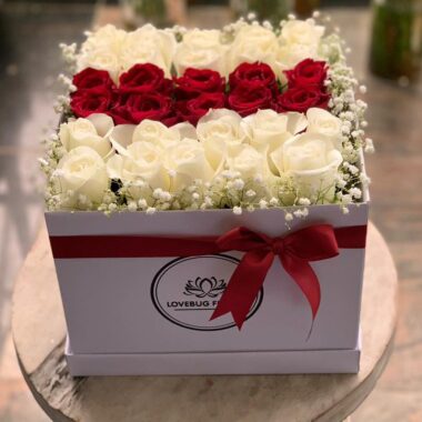 Velvet Trove, boxed flowers by Lovebug Florist Lagos
