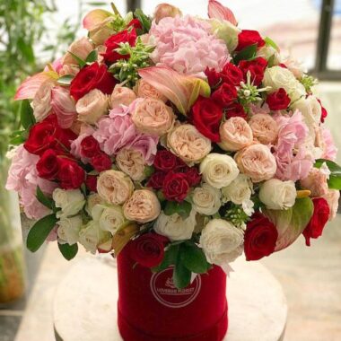 Velvet Majesty, boxed flowers by Lovebug Florist Lagos