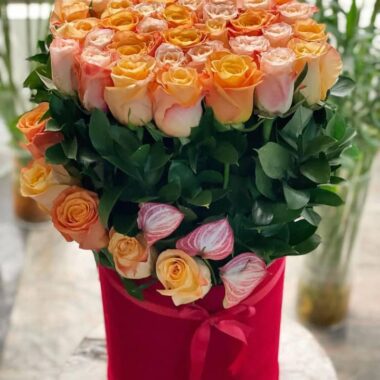 Ivory Chateau, boxed flowers by Lovebug Florist Lagos
