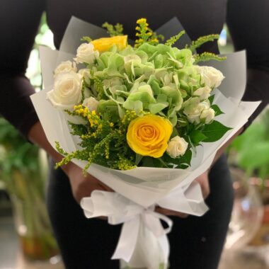 Blushing Promise, flower bouquet by Lovebug Florist Lagos