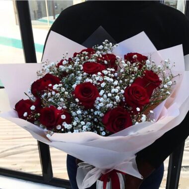 Classic Romance, Medium, red rose bouquet by Lovebug Florist Lagos
