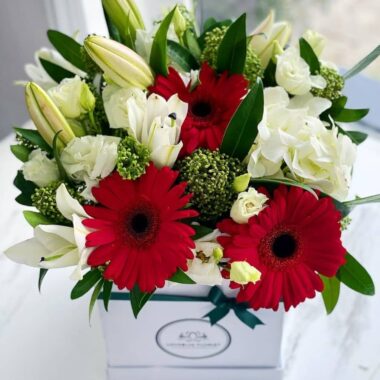 Pearl Box, boxed flowers by Lovebug Florist Lagos