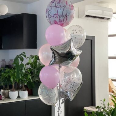 Celebration Cloud, balloon display by Lovebug Florist Lagos