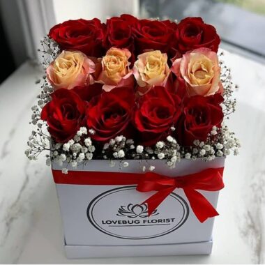Jewel Box, boxed flowers by Lovebug Florist Lagos