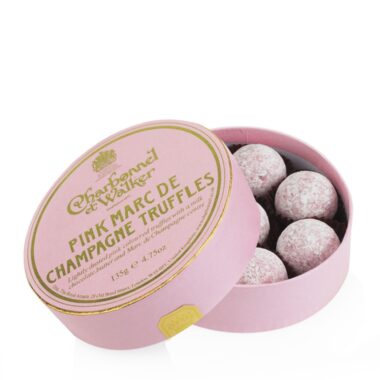 Charbonnel et Walker Pink Marc de Champagne Truffles from Harrods, chocolate gift by Lovebug Florist Lagos